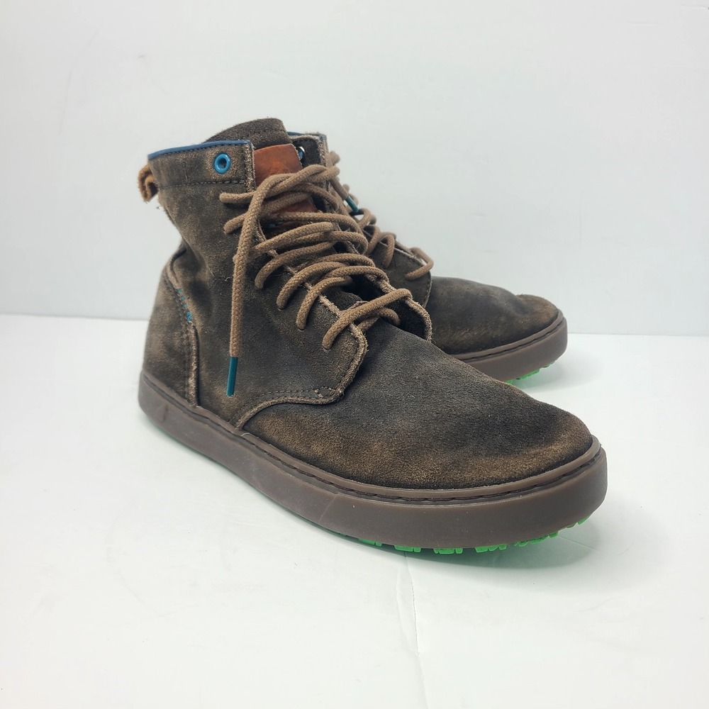Satorisan Hida Spitfie Brown Suede Ankle Boots 44 10.5 Rustic Grunge Side Zip